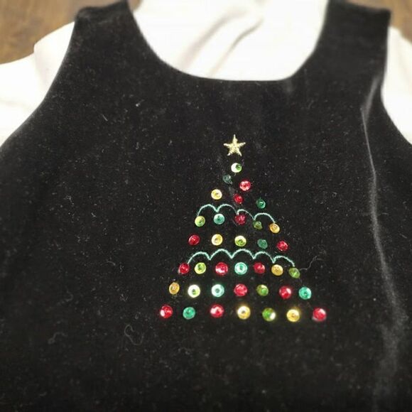 New Sophie Rose Black White Velour  2 Piece Christmas Dress Size Girl's 4 - Picture 3 of 4